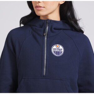Lululemon Womens Edmonton Oilers Scuba Half-Zip Hoodie Navy Blue Size M/L